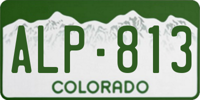 CO license plate ALP813