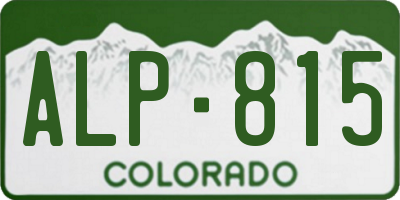 CO license plate ALP815