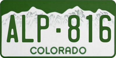 CO license plate ALP816