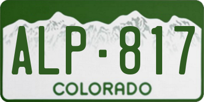 CO license plate ALP817