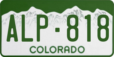 CO license plate ALP818