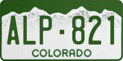 CO license plate ALP821