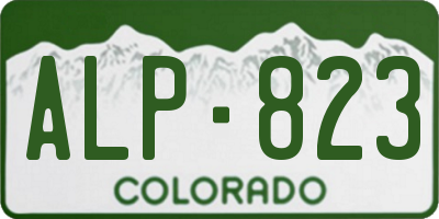 CO license plate ALP823