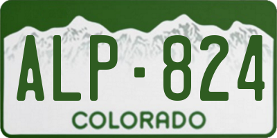 CO license plate ALP824