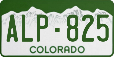 CO license plate ALP825