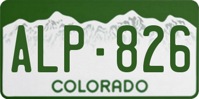 CO license plate ALP826