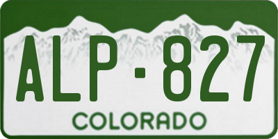 CO license plate ALP827