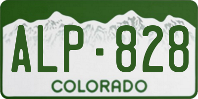 CO license plate ALP828
