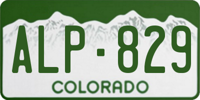 CO license plate ALP829