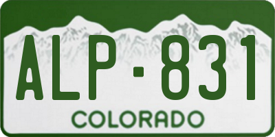 CO license plate ALP831