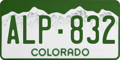 CO license plate ALP832