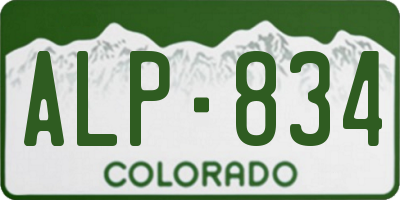 CO license plate ALP834