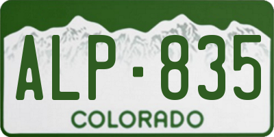 CO license plate ALP835