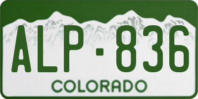 CO license plate ALP836