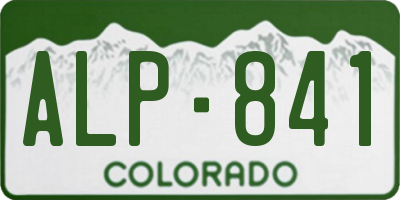 CO license plate ALP841