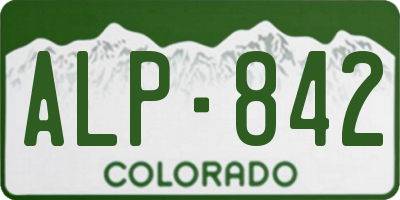CO license plate ALP842