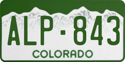 CO license plate ALP843