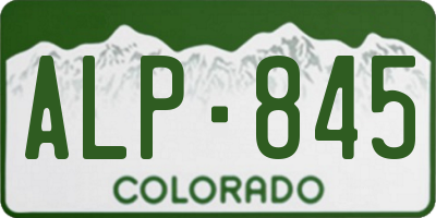 CO license plate ALP845