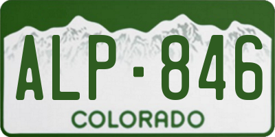 CO license plate ALP846