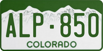 CO license plate ALP850