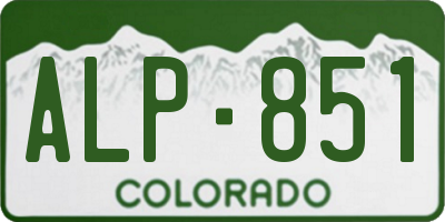 CO license plate ALP851