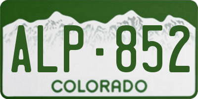 CO license plate ALP852