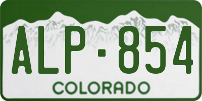 CO license plate ALP854