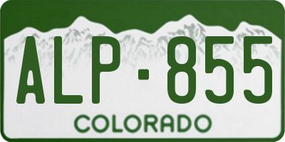 CO license plate ALP855