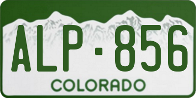 CO license plate ALP856