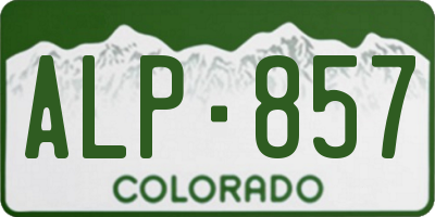 CO license plate ALP857