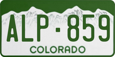 CO license plate ALP859