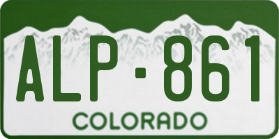 CO license plate ALP861