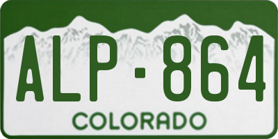 CO license plate ALP864