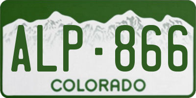 CO license plate ALP866