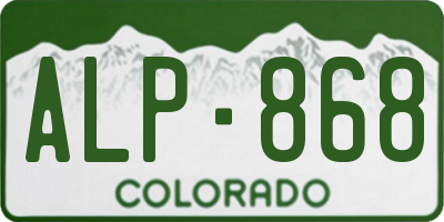 CO license plate ALP868