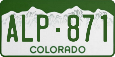 CO license plate ALP871