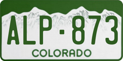 CO license plate ALP873