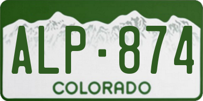 CO license plate ALP874
