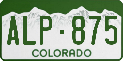 CO license plate ALP875