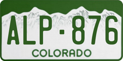 CO license plate ALP876