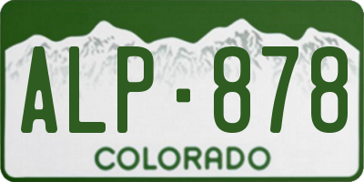 CO license plate ALP878
