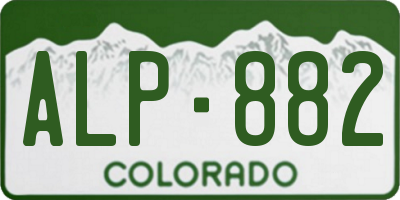 CO license plate ALP882