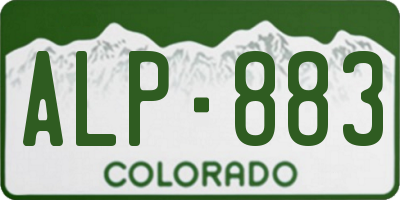 CO license plate ALP883