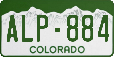 CO license plate ALP884