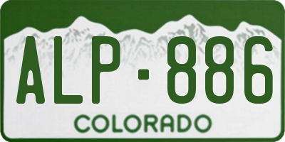 CO license plate ALP886