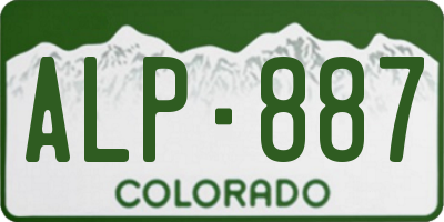 CO license plate ALP887