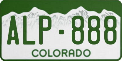 CO license plate ALP888