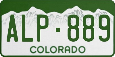 CO license plate ALP889