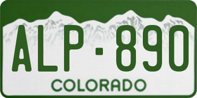 CO license plate ALP890