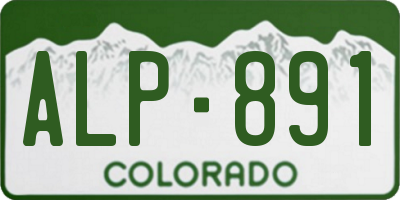CO license plate ALP891